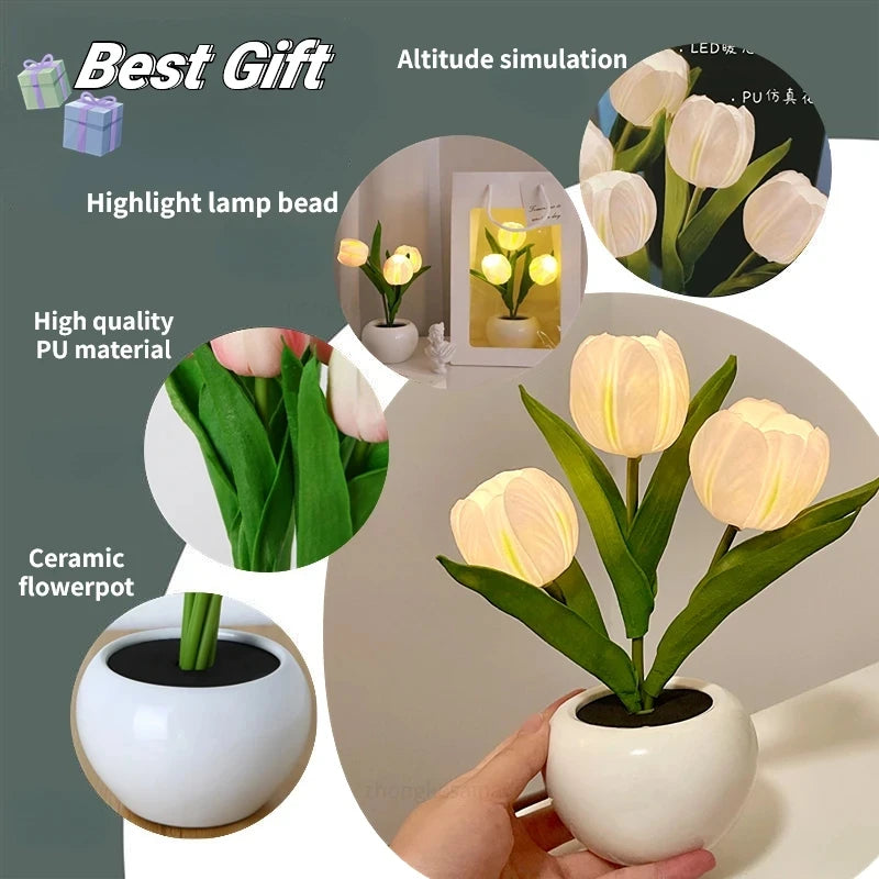 Tulip Night Light with Vase