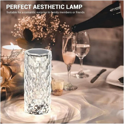 Touching Control Rose Crystal Lamp